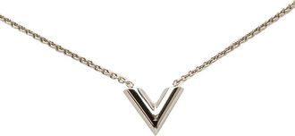 Louis Vuitton 2021 Silver Plated Essential V Supple Necklace costume necklace - Argento