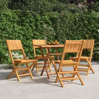 vidaXL Vidaxl - Sillas De Jard&iacute;n Plegables 4 Uds Madera Maciza Teca 47x61x90 Cm