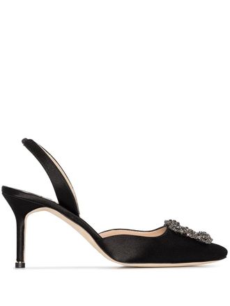 Manolo Blahnik Pumps Hangisi con cinturino posteriore - Nero
