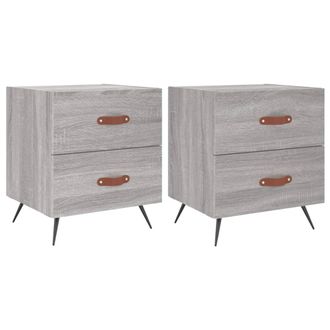 vidaXL Vidaxl - Mesitas Noche 2 Uds Madera Ingenier&iacute;a Gris Sonoma 40x35x47,5 Cm
