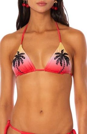 Maaji Balmy Reversible Bikini Top in Red Overflow at Nordstrom Rack, Size Medium
