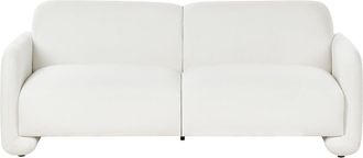 Beliani Sof&aacute; de 3 plazas 3 personas de tejido blanco