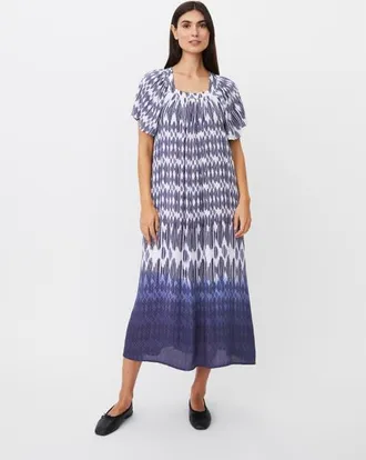 Masai Manatores Square Neck Midi Dress in Medieval Blue at Nordstrom, Size Xx-Large