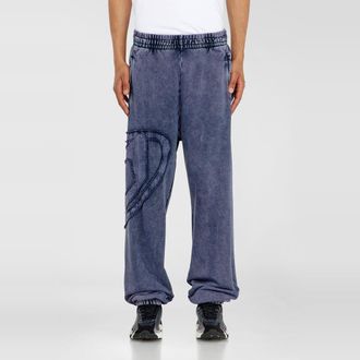 Diesel Organic cotton sweatpants with Oval D patch - Pants - Man - Blue