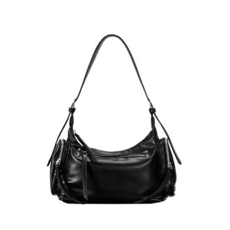 Generic Compatible For Autumn Winter Pillow Shaped Shoulder Bag Womens Handbag Casual Crossbody Polyester Lining Zipper(Black B)