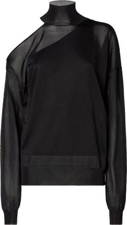 Fendi Black Silk Organza Sweater