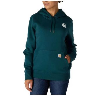 Carhartt Work in Progress Iconic Clarksburg Hoodie Womens Green Stone Fleece Pullover POSH087