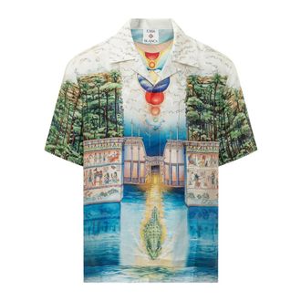 Casablanca Trompe L Oeil Korte Mouw Shirt - Heren - Korte mouwen Overhemden - Veelkleurig - L - Overhemden
