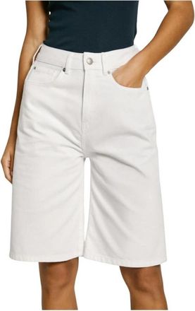 Pepe Jeans London Witte denim Bermuda shorts voor vrouwen - Dames - Korte Broeken - Wit - W27 - Denim - Korte Broeken