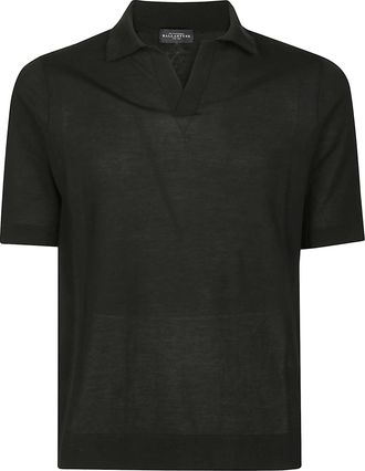 Ballantyne Black Minimalist Cotton Polo Shirt