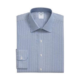 Brooks Brothers Slim Fit Non-Iron Katoenen Overhemd met Ainsley Kraag - Heren - Zakelijke Overhemden - Blauw - XS - Katoen - Overhemden