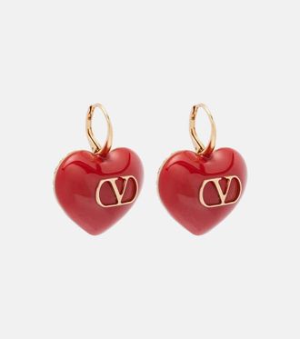 Valentino Coeur Royal VLogo enamel earrings