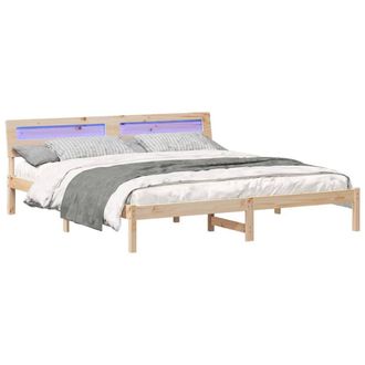 Berkfield Home Modern Brown 200 x 200 cm Solid pine wood & Solid pine wood in Light Brown