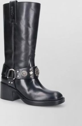 Chlo&eacute; leather studded knee-high boots