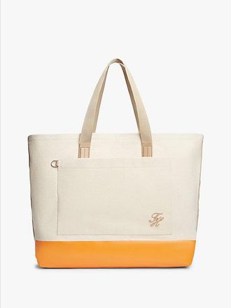 Tommy Hilfiger Two-Tone Canvas Beach Tote Bag