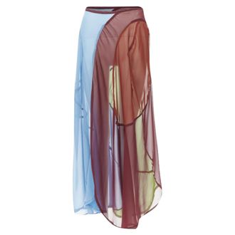 Comme Des Gar&ccedil;ons Comme des Garcons curved seam optical color sheer skirt