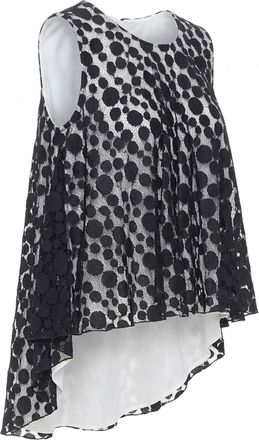 Giambattista Valli Black White Polkadot Lace Blouse