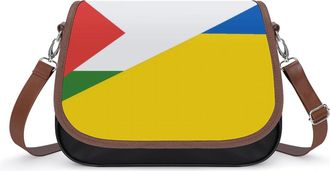 Generic Flag of Palestine And Ukraine Small Womens Crossbody Bags Shoulder Handbag with Adjustable Strap for Travel