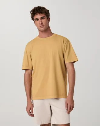 Vuori Clothing Short Sleeve Vuori Heavyweight T-Shirt - Relaxed Fit | Golden Brown Garment Dye | XS, Size Extra Small