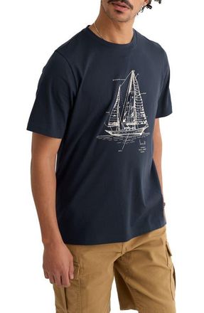 Seasalt Cornwall Midwatch Graphic T-shirt in Boat Sketch Maritime at Nordstrom, Size Xx-Large