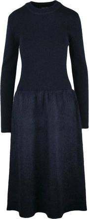 Fabiana Filippi Abito lungo in maglia - Dames - Kleedjes - Zwart - XS - Wol - Kleedjes