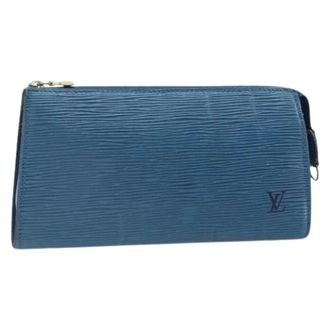 Louis Vuitton Pre-owned Clutches, female, Blue, Size: ONE SIZE Pre-owned Vintage Epi Accessory Pouch