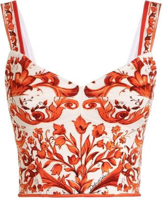 Dolce & Gabbana Top in seta stampa maiolica di Dolce & Gabbana
