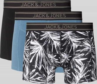 Jack & Jones Jack & Jones Trunks mit elastischem Label-Bund Modell RICHARD im 3er-Pack in Black, Größe S