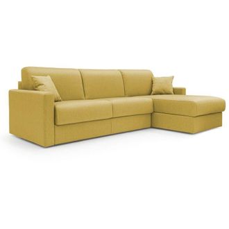 Divani.Store Divani.store - Chris Sof&aacute; Esquinero De 5 Plazas En Tejido Impermeable 268 Cm Derecho (mat 140x197) Amarillo