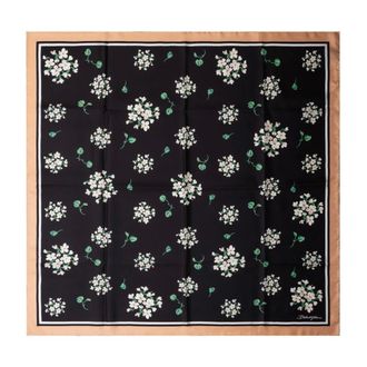 Dolce & Gabbana Silky Scarves, female, Black, Size: ONE SIZE Square Silk Scarf