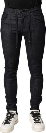 Dolce & Gabbana Black Cotton Stretch Skinny Denim Men Jeans Co+02+polietilentereftalat Clothing