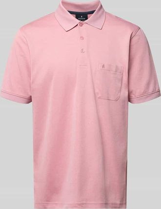 Ragman Relaxed Fit Poloshirt aus Baumwoll-Mix in Rosa, Gr&ouml;&szlig;e XXXL