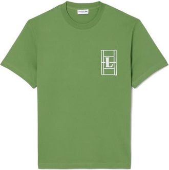 Lacoste Embroidered Court Logo Cotton T-Shirt in Lambs Lettuce at Nordstrom, Size 4