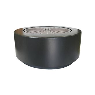 Ivyline Solis Large Water Feature with Light Display - Metal - L70xW70xH30 cm in Charcoal