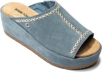 Minnetonka Paislee Wedge Sandal in Vintage Blue at Nordstrom, Size 9