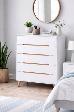 Julian Bowen Alicia 5 Drawer Chest in White