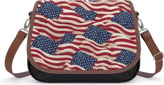 Generic Waving U.S. Flag Fashion Womens Crossbody Bags Novelty Handbag Shoulder Bag Purse
