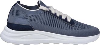 Eleventy Schoenen, Heren, Blauw, 43 EU, Leer, Suede Stretch Sneaker
