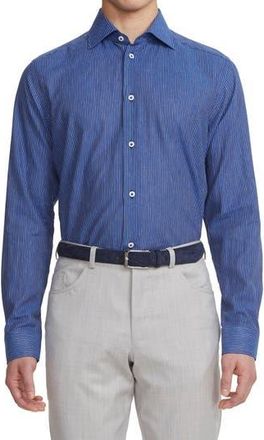 Jack Victor Abbott Linen Blend Button-Up Shirt in Blue at Nordstrom Rack, Size Xx-Large