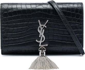 Saint Laurent Pre-owned Saint Laurent Croc Embossed Leather Monogram Kate Tassel Wallet on Chain Ladies MVI7YGGUEJ077GD9