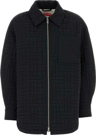 Kenzo Jassen, Dames, Zwart, M, Nylon, Weave Quilted Blouson