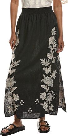 Johnny Was High Slit Linen Maxi Skirt