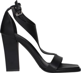Max Mara Black Leather Stiletto Heel Womens Sandals