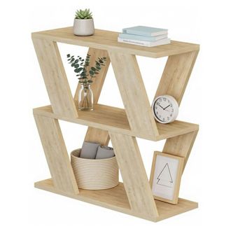 Dmora Dmora - Mesa De Caf&eacute; Thalia, Mesa De Centro Baja, Revistero Para Sof&aacute;, Estante De La Sala De Estar, 60x22h57 Cm, Roble, Con Embalaje Reforzado