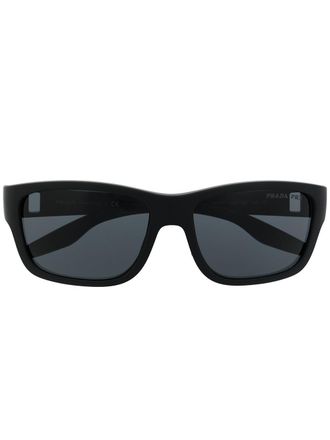 Prada Linea Rosa rectangle-frame sunglasses - men - PVC - 40 - Black