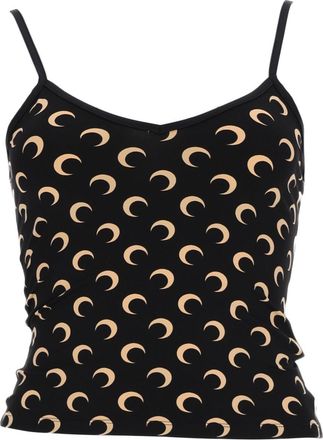 Marine Serre Black Crescent Moon Fitted Tank Top