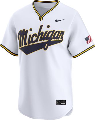 Nike Michigan Nike Mens College Limited Baseball Jersey in White | UNBB0DAEMWN-0YS