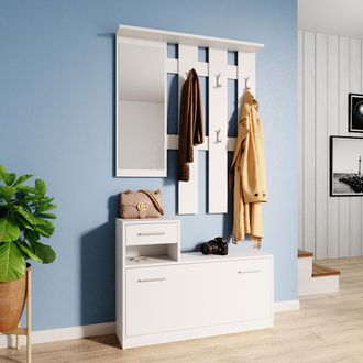Vicco Perchero Billy, Blanco, 25 X 191 Cm