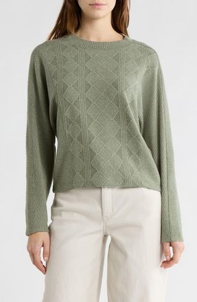 Democracy Textured Knit Dolman Sleeve Top in Heather Olive at Nordstrom Rack, Size X-Small