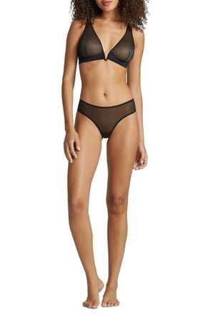 Commando Mesh Plunge Underwire Bra in Black at Nordstrom, Size 34Dd